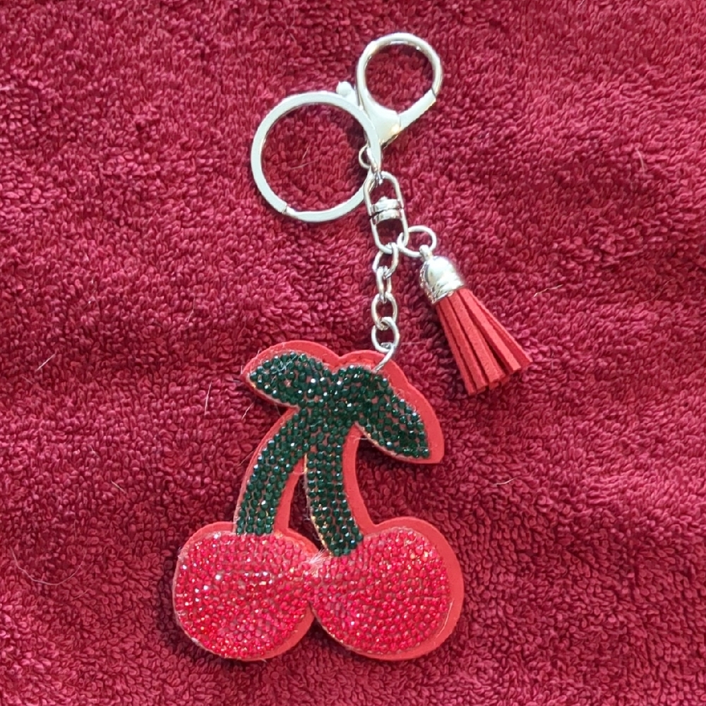 SOLD-Cherry Keychain with Tassel